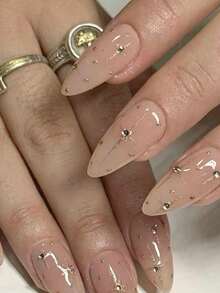 10pcs Handmade Naked Gold Starburst Fashion High-End Wearable Nail Stickers - Gold - View 3