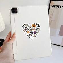 1PC-3Inches Halloween Heart Sticker Cute Boo Crew Ghost Sticker Colorful Candy Tester Decal Funny Halloween Laptop Sticker Water Bottle Label For Laptops Notebooks Journals Cups Lockers Students Teachers Creatives - Multicolor - View 7