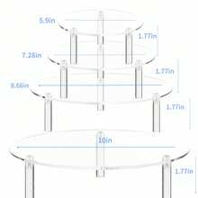 Acrylic Round Cake Stand Dessert Display, Transparent Minimalist Acrylic Decorative Holder, Multi-Functional Home Decor Storage Rack, Suitable For Birthday Party, Wedding, Baby Shower And More - Clear - View 3