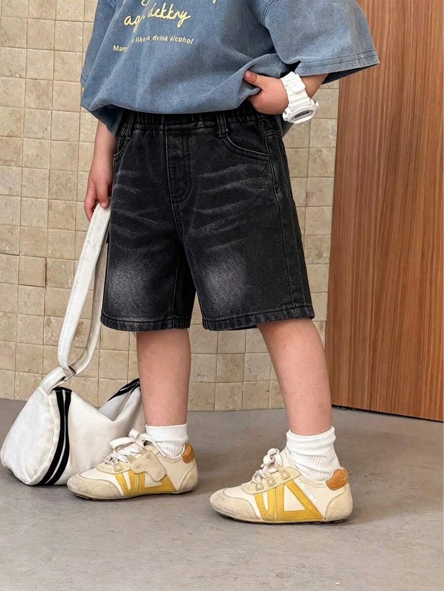 幼儿牛仔短裤,新款时尚夏季设计 - 黑色 - 查看 1