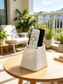 1pc Vertical Remote Control Holder, Remote Control Storage Box, Decorative Storage, Vertical Stripe Design, Easy Access, Suitable For TV, Air Conditioner And Other Home Remote Control Storage, Home Decor, Decorative Ornament, Storage, Dorm Storage, Halloween, Wedding - A - View 4