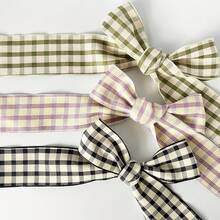 2 Yards 2026 New Plaid Ribbon, Bouquet Decoration Satin Ribbon, Suitable For Handmade Bouquets, Gift Wrapping, Party Decor, Floral Design, Gift Ribbon, Event Decoration, Floral Ribbon - 1 Pc Green - View 5