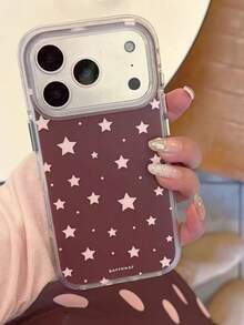 Minimalist Five-Point Star Silicone Phone Case Compatible With Iphone 17/16 Pro Max, Apple 15, 14 Plus, 13 Pro Max, 12 Pro, 11, Xs Max, Xr, Anti-Drop Protective Cover For Women, Premium Style - Brown - View 4