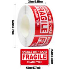 Handle With Care Fragile Thank You, Red Warning Shipping Label Stickers (1" X 1.8"),250Pcs/Roll - View 5