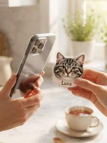 1pc Custom Pet Photo Phone Grip, Personalized Dog Or Cat Cute Handheld Accessory For Dog & Cat Lovers, Magnetic Phone Holder,Pet Lover Gift,Pet Owner Keepsake - Multicolor - View 7