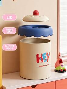 10pcs/1pc Desktop Trash Can, Mini Countertop Waste Bin With Lid, Solid Plain Pattern Plastic Material, Playful Kawaii Style, All‑Season, For Adults, Home Bedroom Office Desk Use, Squishy Lightweight Small Garbage Holder For Tabletop Tidying - Multiple Styles - View 5