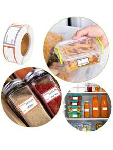 200pcs-Removable Refrigerator Labels, Food Storage Labels, Self-Adhesive Freezer Labels, Easy To Clean Home Kitchen Jam Labels 8 Color Food Label Rolls - Multicolor - View 6