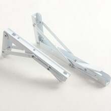 2pcs Stainless Steel Folding Brackets, Space-Saving DIY Bracket Wall Mount Table Bracket, Collapsible Shelves Brackets Sturdy Wall Mount Shelf Bracket For Tables And Shelves, Easy Installation, Versatile Home Use - White - View 6