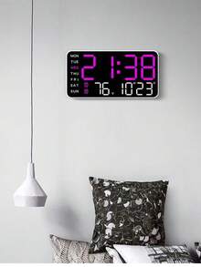 Lámpara inteligente multifunción de 1 pieza, despertador digital con luz decorativa, brillo ajustable, pantalla de fecha y alimentación USB - Diseño rectangular elegante - 1PC - Ver 7