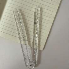 Light Luxury Plastic Multifunctional Folding Ruler 30cm High Precision Rotatable Straight Ruler Transparent / Black & White Dual Color Optional Student Math Drawing Measurement Tool Office Learning Precise Scale Ruler Durable Portable Geometry Ruler - Multicolor - View 8