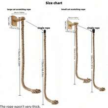 1pc Solid Wood Sisal Rope Wall-Mounted Cat Climbing Rope, Single Sisal Rope, Convenient For Cats To Naturally Scratch, Space-Saving, Wear-Resistant Thickened Cat Tree Scratching Post Cup-Style Hanging Cat Bed, Wooden And Sisal Material, Home Pet Supplies, Wall-Mounted Cat Scratching Rope Cat Tree Cat Scratching Post, Home Use - Multicolor - View 16