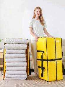 Large Moving Storage Bag With Handles Clothes Multifunctional Storage Bins Foldable Storage Box Dust-Proof Closet Organizers Home Room Decor Storage Organizer Car Travel Dorm Bathroom Apartment Back To School Essentials Accessories - Multicolor - View 3