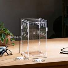 3D Transparent Magnetic Acrylic Reptile Breeding Box, Breathable Escape-Proof Stackable Observation Storage Tank, Home Desktop Pet Breeding Observation Box, Suitable For Beetles, Geckos, Snakes, Lizards, Turtles, Reptile Enthusiasts, Beginner Players, Multi-Pet Breeding Specialized Reptile Tank - White - View 11