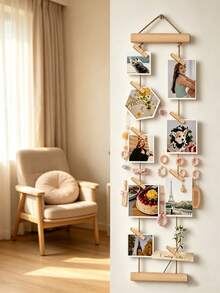 Clip-On Hanging Photo Display Rack, Wall-Mounted Photo Storage Rack, Suitable For Baby Room, Hair Accessories And Photo Hanging Storage Decoration - Multicolor - View 3
