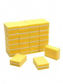 50Pcs Yellow Mini Square Foam Nail File Double-Sided Polishing Block - Yellow - View 5