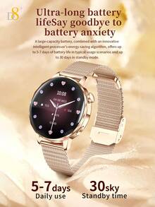 D8 女款智慧手錶 Elegant Moment Light Bloom，1.27 吋 360*360 HD 全觸控螢幕，可接聽/撥打電話，超清晰螢幕健身追蹤器，心率/睡眠/血氧監測，相容 iPhone/Android，110+ 種運動模式 - 彩色 - 查看 8