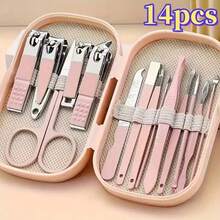 1pc Pink Foot Care - Stainless Steel Nail Care Tool Kit With Portable Storage Box, Professional Nail Care Tools, Suitable For Home, Salon And Travel, Personal Care, Cleaning Tools, Hand And Foot Care Accessories - Multicolor - View 4