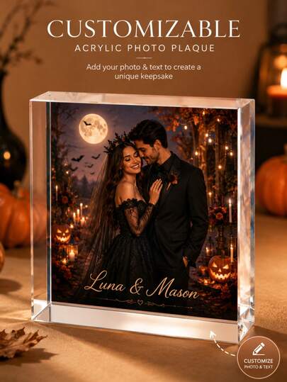 Couple Photo Acrylic Personalized Photo Frame, Customized Photo Acrylic Display Stand, Valentine's Day Gift (For Him/Her), Couple Photo Frame