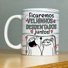 Funny Porcelain Mug Couple We'll Become Old And Toothless Together - White - View 4