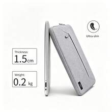 14 Inch Laptop Sleeve With Multiple Storage Pockets, Smooth Fabric Zipper Laptop Protective Case, Compatible With 14 Inch Windows Laptop, Minimalist Portable, Suitable For Business Travel And Daily Use, Grey - 14-inch - View 5