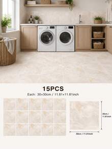 SUPSTICKER Marble Pattern Floor Tile Stickers, Matte PVC, Peel And Stick, 5 Or 15pcs, 15/20/30cm, For Kitchen, Bathroom And Entryway - Marble Pattern - View 20
