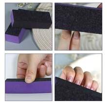 20/10/5pcs Nail Buffer Sponge Sanding Polishing File 80/120 Grit 3-Sided Nail File For Manicure Tools (Purple Black), Purple Black Sponge Sanding Block Suitable For Halloween, Christmas Manicure Production, First Choice For Manicure Tools, Pre-Treatment Tool For Press-On Nails - Multicolor - View 4