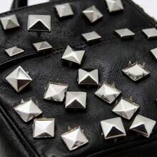 100/320Pcs 10mm Square Pyramid Silver Punk Rock Jewelry Craft 4 Claw Metal Studs For DIY Leather Stud Rivets, Bags, Clothes, Shoes Metal Square Rivets - AB - View 6