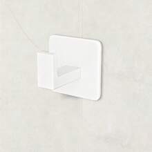 Square Self-Adhesive Towel Hook - 1 Pack Matte White Metal Hook, Right Angle Design, Suitable For Towels, Bathrobes And Hats, Can Organize Bathroom, Kitchen, Entryway, Doors And Cabinets On Smooth Surfaces - View 11