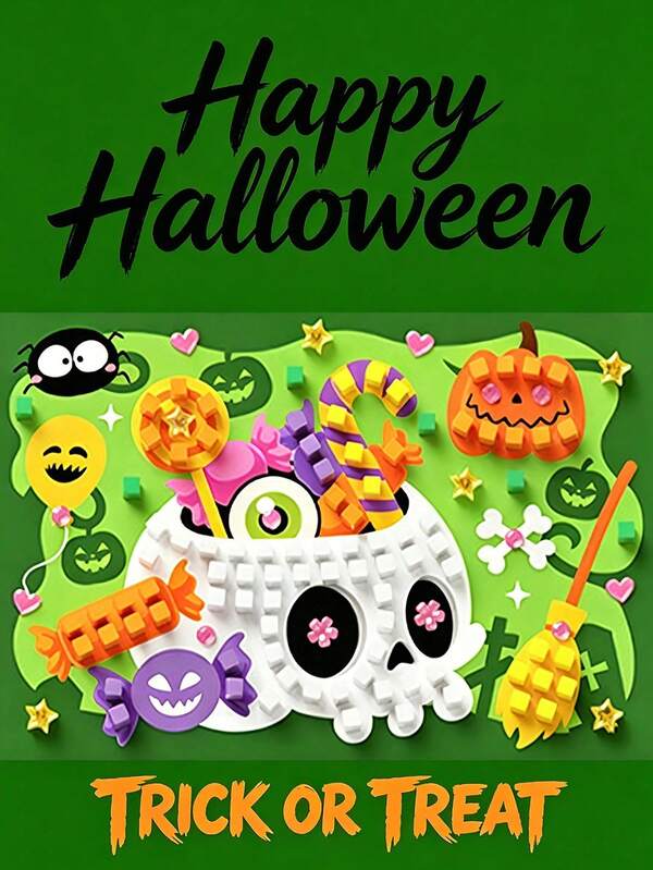 Halloween Puzzle Sticker Art, Children's Educational Toy, Handmade DIY Creative