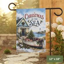 Beach Christmas Garden Banner, Coastal Holiday Home Decor, 1pc, 2D Flat, Single-Sided Print, Flagpole Not Included - A - View 2