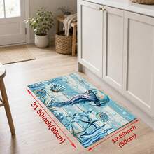 1/2pcs Ocean Shell Pattern, Vintage Diatomaceous Earth Mat, Super Absorbent, Non-Slip, Perfect For Bathroom, Kitchen And Dining Room, Quick Dry, Machine Washable, Perfect Gift For Home Decor And Bathroom Mat - Multicolor - View 10