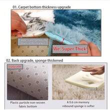 1pc Luxury Pale Pink Fluffy Rug - Soft Plush Polyester Mat, Soft & Comfortable, Machine Washable, Suitable For Bedroom And Living Room, Elegant Bedroom Carpet Bathroom Decor - Pink - View 8