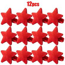 12pcs Christmas Star Felt Napkin Rings, Simple Red & Green Color Star Napkin Rings, Christmas Star Felt Napkin Rings Table Decor, Suitable For Christmas Home, Restaurant, Hotel, Banquet Table Decoration - Multicolor - View 12