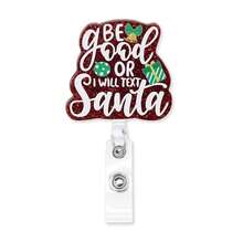 1pc Christmas Snowman Badge Reel Retractable Rotating Crocodile Clip ID Holder Keychain - Multicolor - View 5
