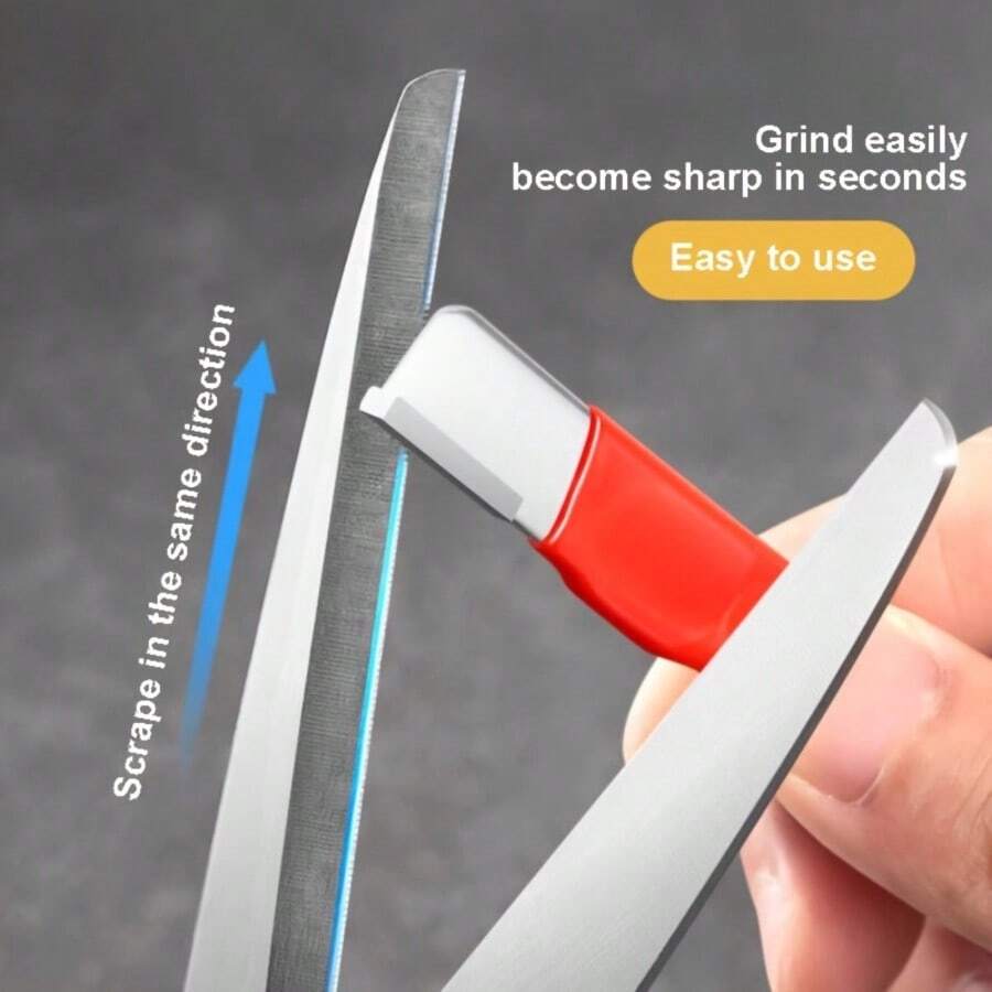 1pc Red Ceramic Knife Sharpener, Professional Grade Sharpening Stone, Suitable For Knives, Garden Shears, Scissors, Diamond Coated, Durable And Wear-Resistant Kitchen Tool