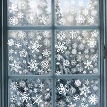 5pcs/Set 20*30cm Glue-Free Reusable PVC Christmas Static Glass Stickers, Winter White Snowflake Patterns In Various Sizes, Easy To Apply And Remove Without Residue Window Decor, Suitable For Christmas, New Year, Winter Party, Home Living Room, Store Window, Classroom, Office And Glass Door/Window Decoration - Multicolor - View 3