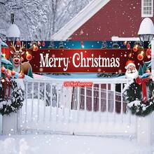 Merry Christmas Decoration Banner, Christmas Theme Party Decor, Indoor, Outdoor, Yard Decoration - A - View 6