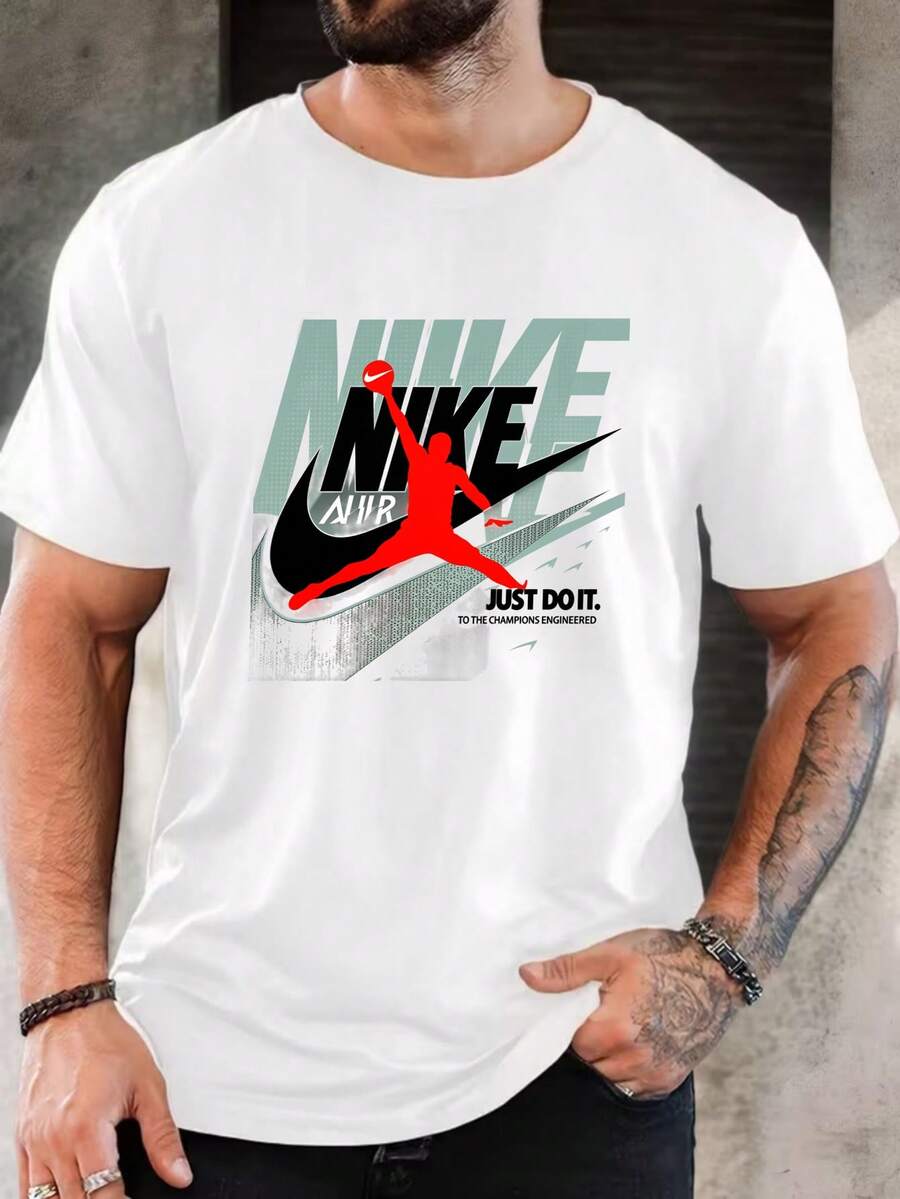 Men's Pure Cotton Short Sleeve T-Shirt Casual Summer Regular Fit Crew Neck Basic Style Breathable Daily Wear Tee - 白色 - 查看 1