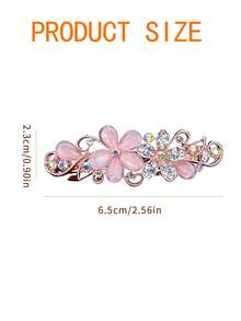 1pc Elegant Rhinestone Flower Decor Hair Clip, Pink Claw Hair Clip Hairpin, Sweet & Cute Hair Accessory, Valentine's Day Headpiece Accessory, Suitable For Wedding, Party, Birthday, Gift For Girlfriend, Mom - Multicolor - View 8