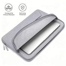 14 Inch Laptop Sleeve With Multiple Storage Pockets, Smooth Fabric Zipper Laptop Protective Case, Compatible With 14 Inch Windows Laptop, Minimalist Portable, Suitable For Business Travel And Daily Use, Grey - 14-inch - View 3