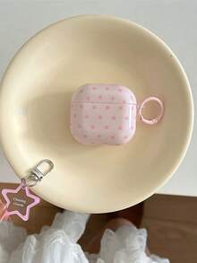 Ins Style Star & Polka Dot Print Earphone Protective Case, Minimalist Korean Style, Anti-Drop & Anti-Scratch, Easy To Install And Remove, Compatible With Apple Pro 2/ Pro/ 4/ 3/ 2, Suitable As Birthday, Christmas, New Year Holiday Gift For Family - Pink Star + Round Buckle - View 7