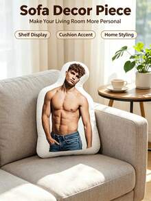 1pc DIY Personalized Photo Pillow For Home Decor, Couple, Pet Memorial, Mother's Day, Valentine's Day, Toy Gift, Plushie - Upload Picture Customization - View 7
