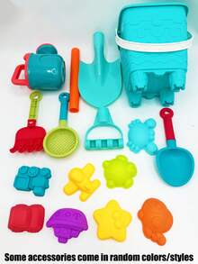 16pcs Beach Toy Set, Summer Pool Game Toys, Outdoor Beach Toy Set, Includes Bucket, Shovel And Sand Building Tools. Ideal Summer Gift For Kids, Suitable For Sand Digging And Water Play. Perfect For Outdoor Games, Beach Trips And Camping - Multicolor - View 8