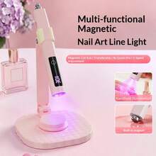 3-In-1Short LED Strip Light With Display + Stand + Magnetic Attachment - Handheld Manicure Lamp With Screen Display, Rechargeable LED Strip Light, 360° Rotating Multi-Functional Stand, Nail Tip Curing Lamp Support Bracket Set - Multicolor - View 4