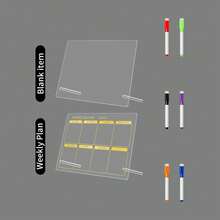 1pc Weekly/Monthly Planner Office Course Schedule Plan Board, Multifunctional Acrylic Desktop Planner, Erasable Transparent Memo Writing Board For Notes & Reminders Display Home Decor Back To School Room Decor School Supplies - Multicolor - View 22