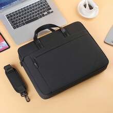1pc Unisex Business Laptop Briefcase, Shockproof Air Cushion Protection, Large Capacity Handbag, Commuter Travel Crossbody Laptop Bag - Briefcase - View 10