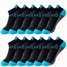 1/5/6/10 Pairs Women's Spring/Summer Compression Sports Socks - Low-Cut, Shock-Absorbing, Breathable, Moisture-Wicking, Arch Support, Suitable For Running, Cycling, Hiking And Outdoor Activities, Random Color - Multicolor - View 7