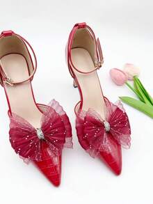 2 buah Jepit Sepatu Pita Kain Elegan yang Dapat Dilepas - Sempurna untuk Pernikahan, Pesta Pengantin, dan Sepatu Hak Tinggi - MultiWarna - View 8