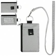 New Multifunctional Card Holder Keychain RFID Anti-Theft Ultra-Thin Mini Wallet Compact Card Sleeve With Halter - Multicolor - View 4