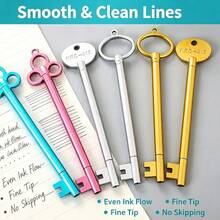 Vintage Key Neutral Pen Creative Writing Exam Water Pen Cute Learning Stationery Office Supplies [Random Color & Style] [Due To Photography Reasons, There May Be Slight Color Difference] - A - View 6